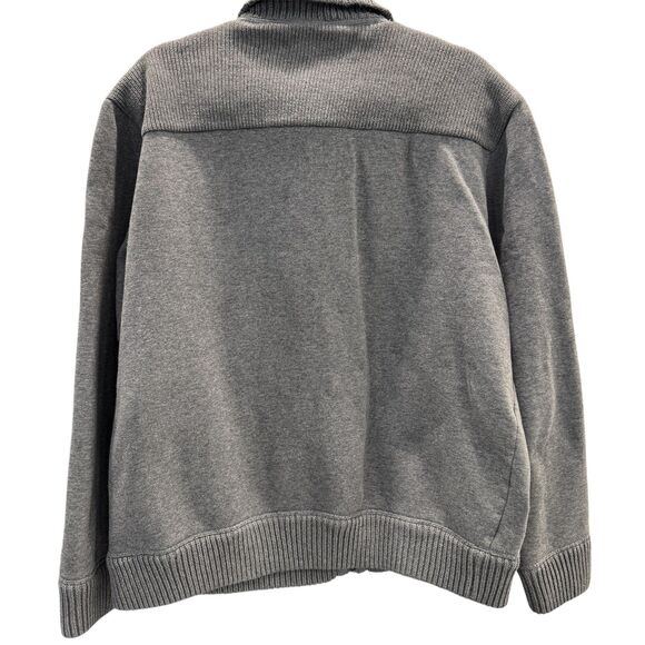 Ted Baker Cotton Blend Zip Up Gray Jacket Sweater Front Pouch Pocket Warm Lining - Picture 2 of 9